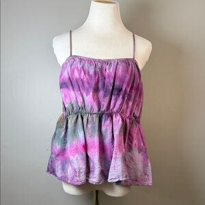 Purple Tie-Dye Spaghetti Strap Top